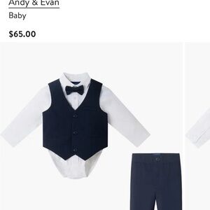 Andy & Evan Kids Navy Vest and Bow Tie Set